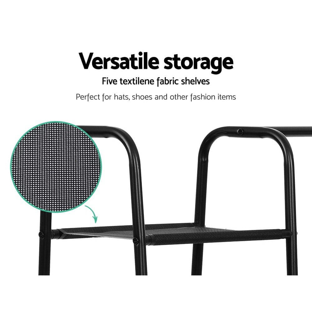 Portable Clothes Rack Garment Hanging Stand - Foldable Closet Storage Organizer with Wheels for Bedroom, Laundry Room & Dorm - Space Saving Home Organization Solution