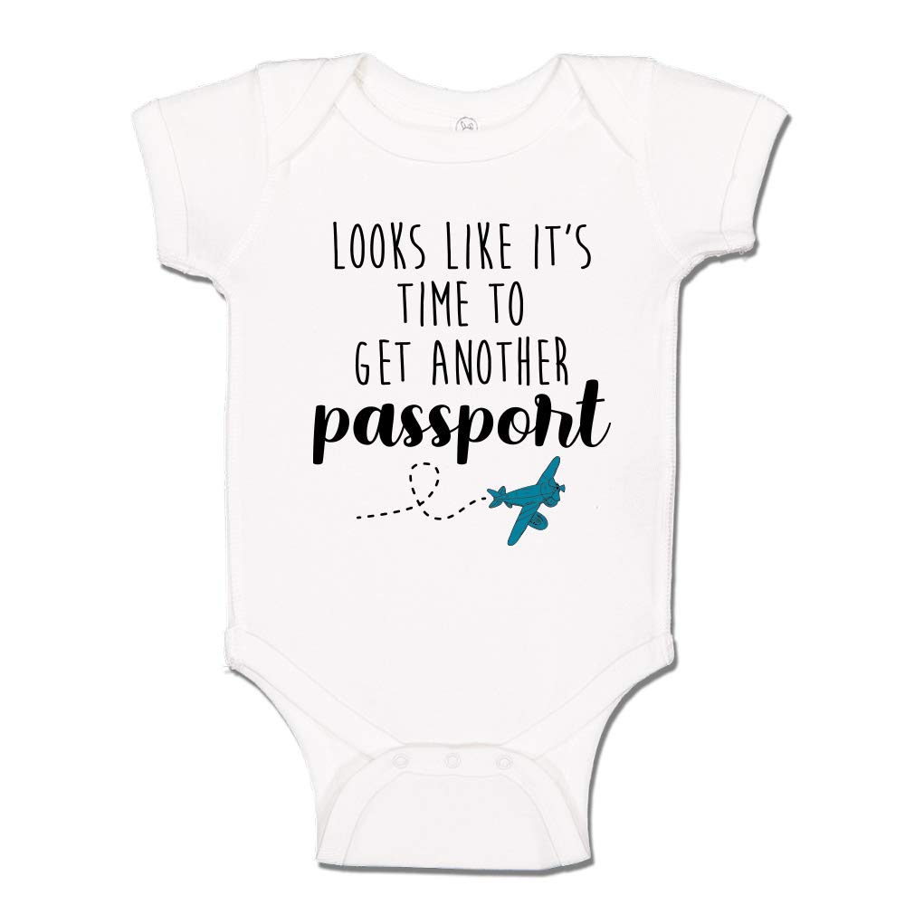 Custom Passport Travel Pregnancy Announcement Baby Bodysuit - Perfect for Gender Reveal, Baby Shower & Travel Photos