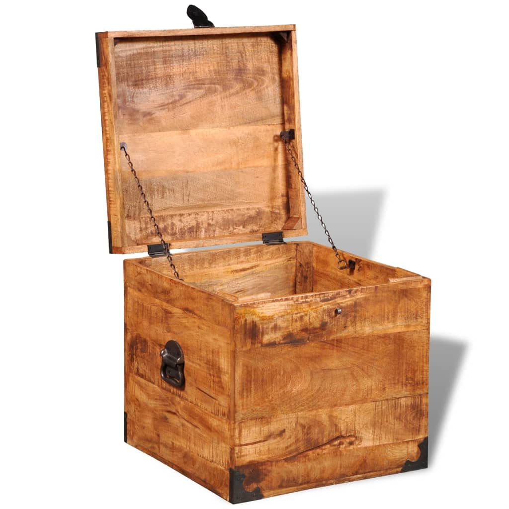 vidaXL Handcrafted Mango Wood Storage Chest - Durable & Stable Organizer for Bedroom, Living Room, or Nursery | Rustic Home Decor Storage Solution