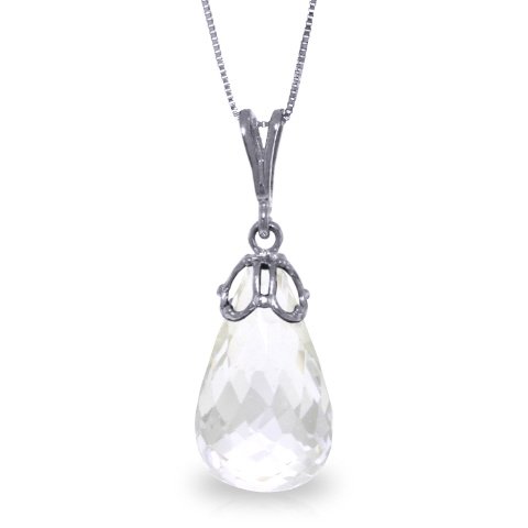 14K White Gold Necklace and Leverback Earrings Set with Briolette White Topaz | Elegant Jewelry for Women | Perfect for Weddings, Anniversaries & Special Occasions
