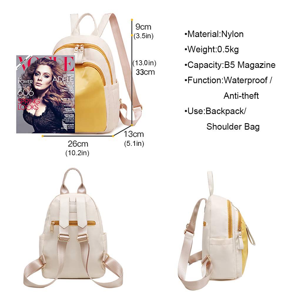 Zhongningyifeng Women's Small Nylon Backpack - Lightweight Mini Travel Purse & Shoulder Bag for Ladies | Perfect for Daily Commute, Weekend Getaways & College Campus Use