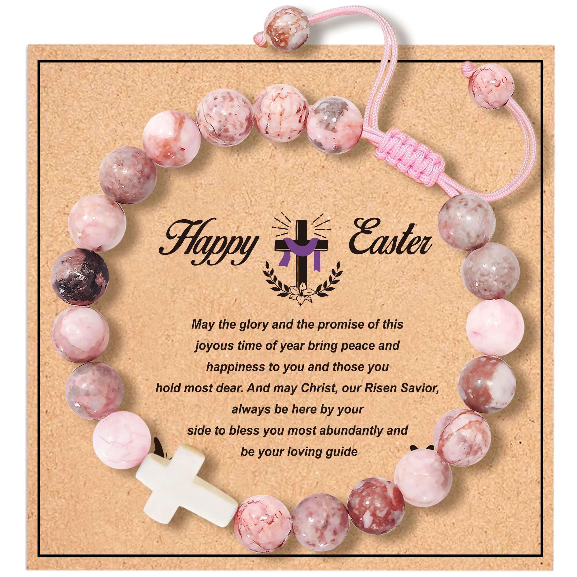 Easter Basket Stuffers Cross Bracelets for Kids, Teens, Boys, Girls, Adults, Women & Men - Christian Gifts for Easter Celebrations, Church Events & Daily Faith Inspiration