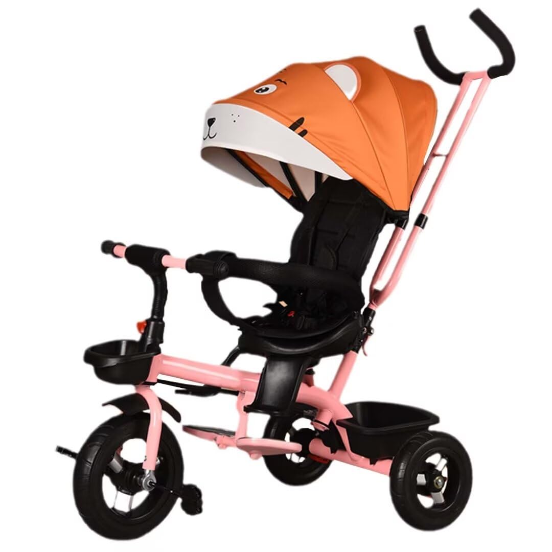 Best Reversible Stroller for Toddlers 1.5-5 Years Old - 3-Wheel Baby Pushchair with Adjustable Canopy, Reclining Seat & Safety Belt | Comfortable Ride for Park Walks, Shopping & Travel (Titanium Wheels)