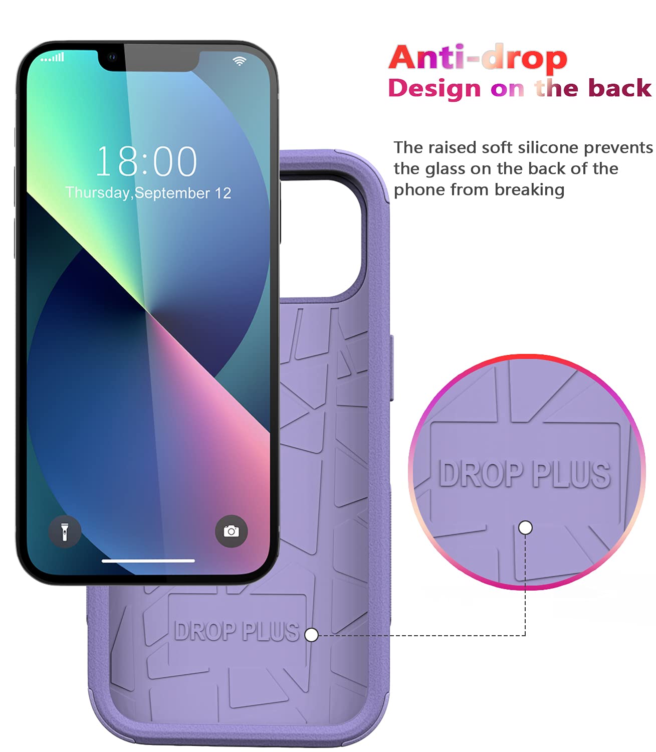 Shockproof Heavy Duty iPhone 13 Case - Military Grade Drop Proof & Dustproof Protection Cover for Apple iPhone 13 (Purple) | Perfect for Outdoor Adventures, Construction Work & Extreme Sports
