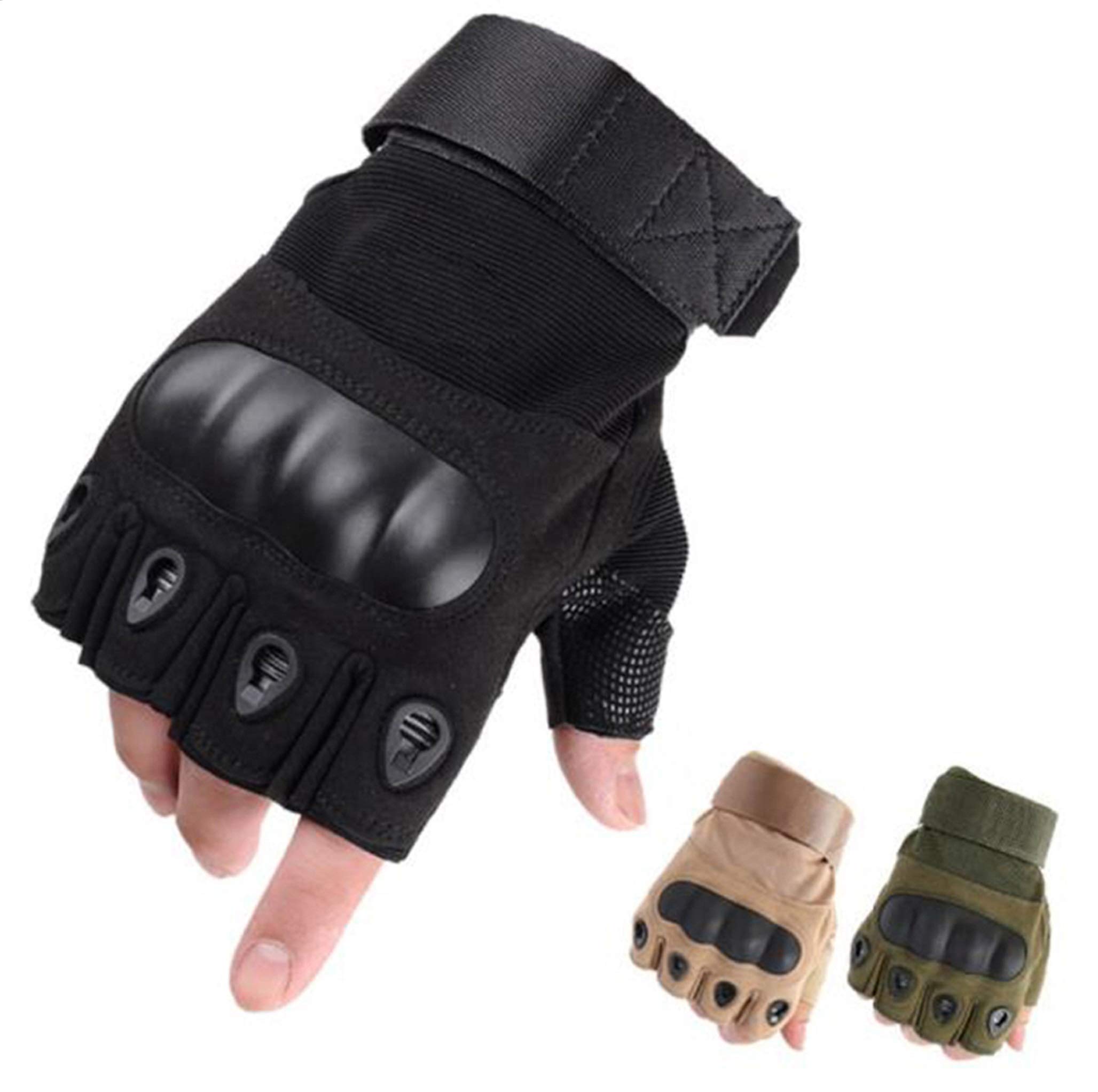 LYGLO Men's Tactical Fingerless Gloves - Army Military Half Finger Gloves for Outdoor Cycling, Combat & Tactical Use - Perfect for Motorcycling, Shooting & Outdoor Adventures