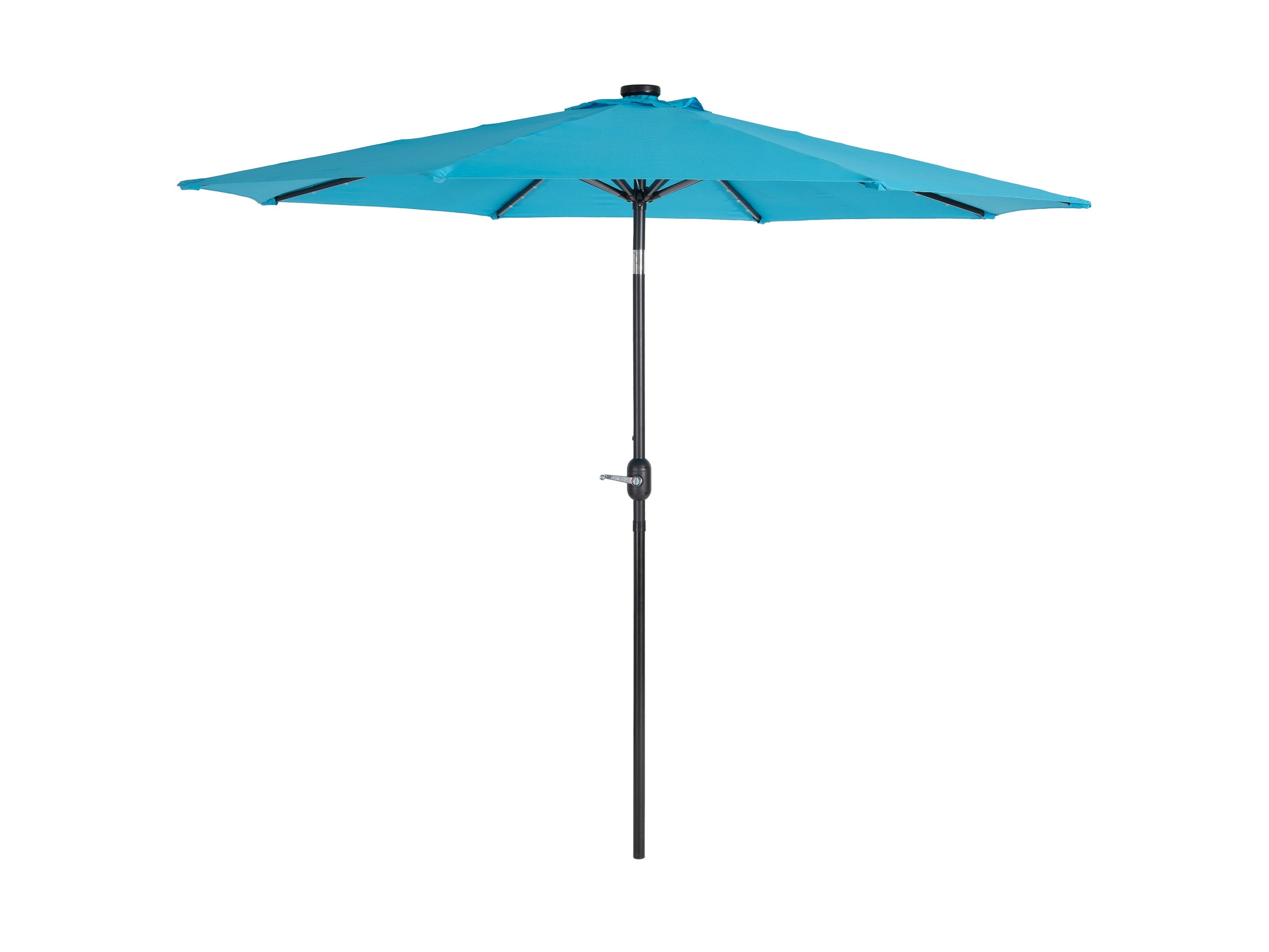 9ft Sky Blue Patio Umbrella with LED Lights - Outdoor Cantilever Umbrella for Garden, Poolside, and Backyard - Waterproof & Windproof Sun Shade for Patio Furniture
