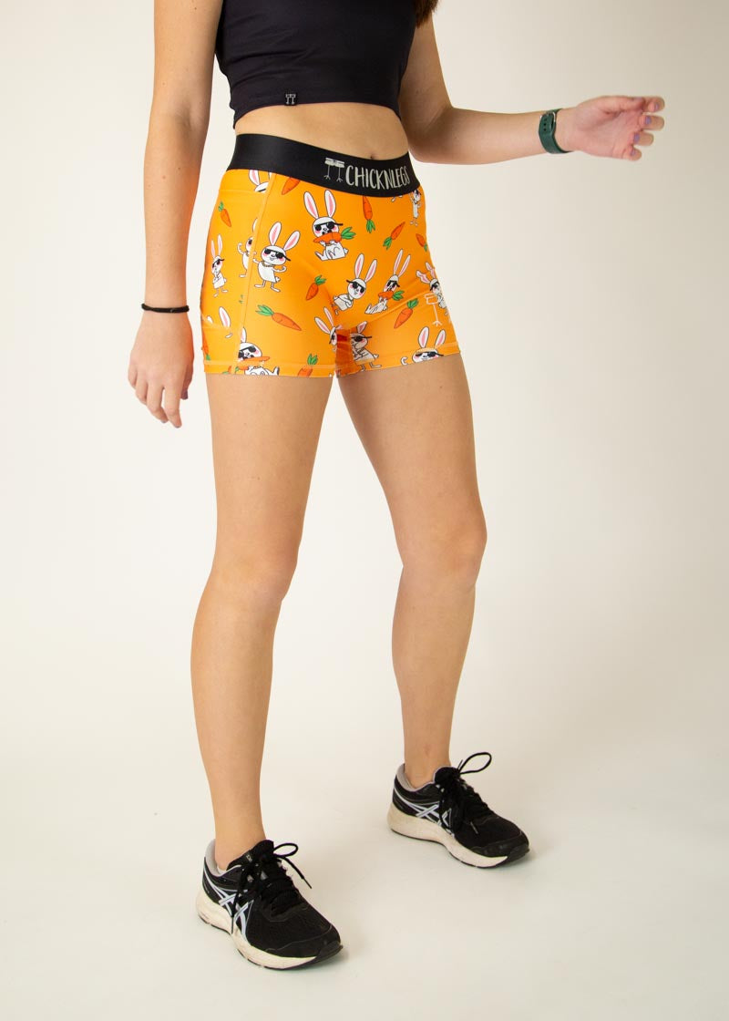 Women's Bad Bunny 3 Compression Shorts - High Waist Workout Running Yoga Gym Athletic Shorts for Women - Perfect for Fitness, Sports & Everyday Wear