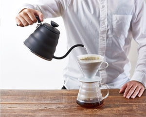 Hario Buono Gooseneck Electric Kettle - 1.2L Matt Black Pour Over Coffee & Tea Kettle for Precision Brewing - Perfect for Chemex, V60, and French Press Coffee Makers