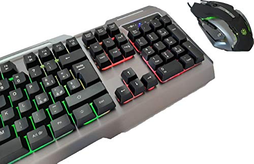 MYKA KM-G1 Gaming Keyboard and Mouse Combo - RGB Backlit Metal Keyboard, 3200DPI 6D Aluminum Mouse with 7 Color Options - Perfect for PC Gaming, Office Work, and Home Use