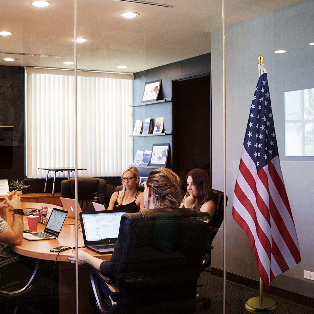 6 ft Indoor Flag Pole with Stand - Ball & Eagle Top Options | TheLAShop | Perfect for Home, Office & Classroom Decor