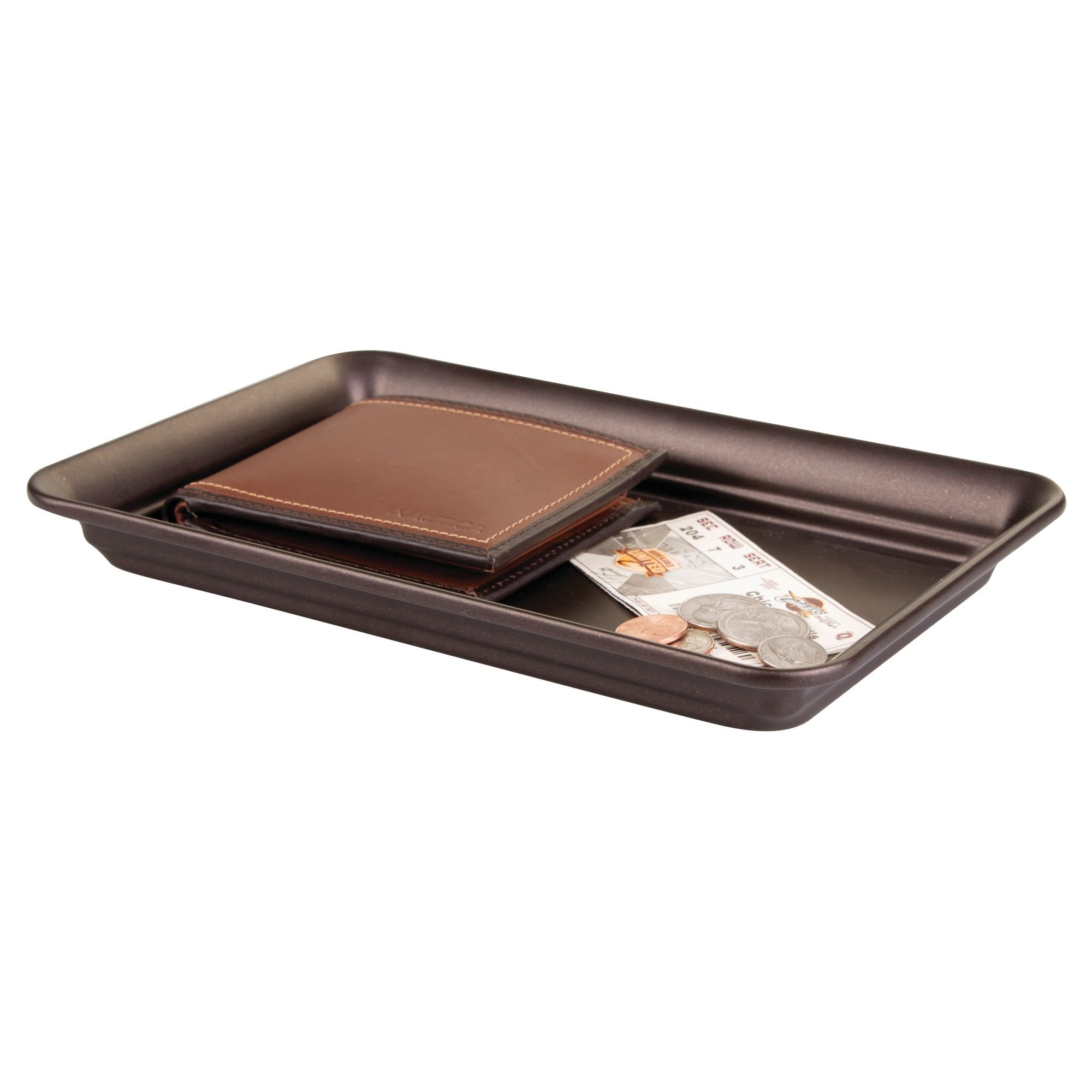 iDesign Decorative Vanity Tray Organizer - Set of 2 Bronze Countertop Storage Trays (9.7