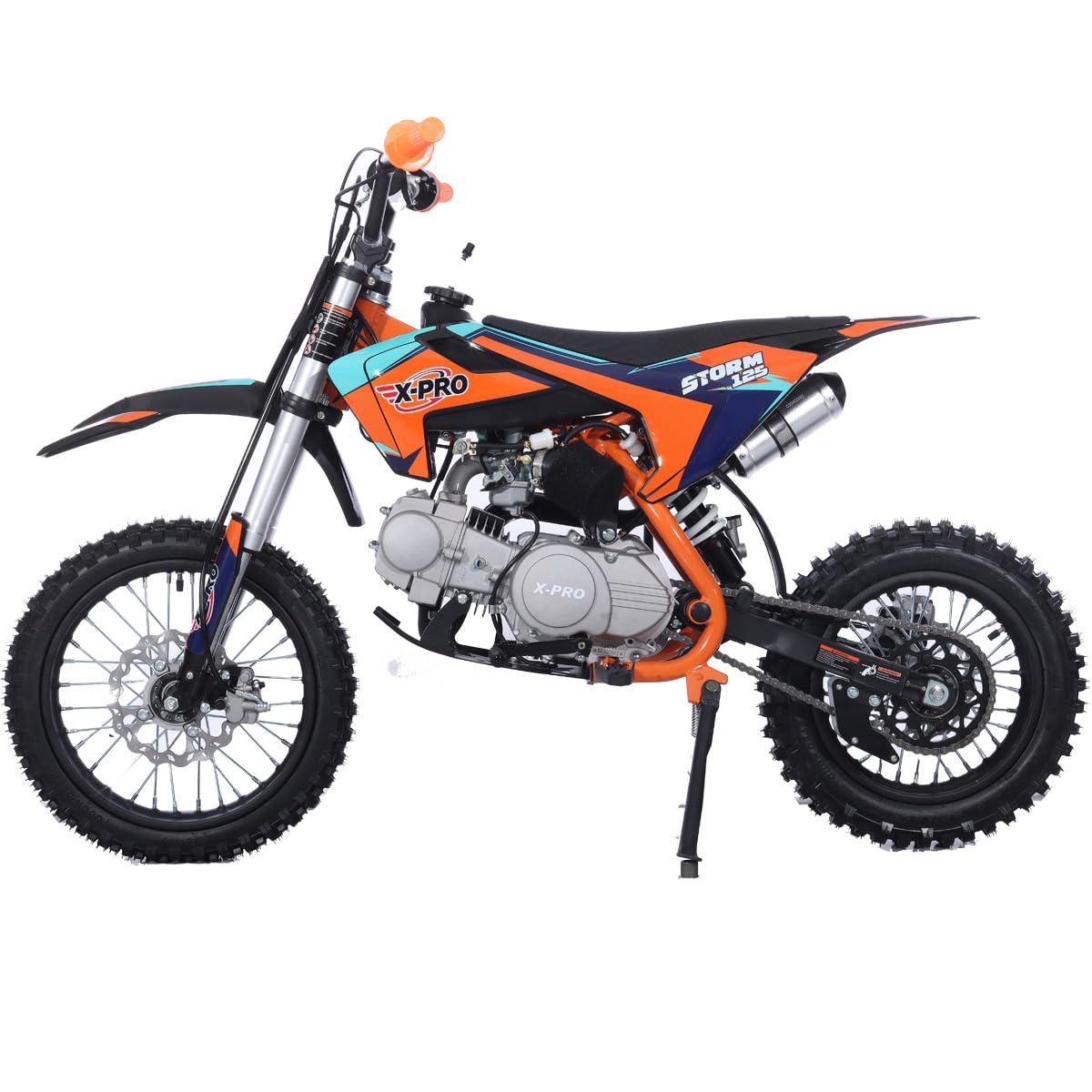 X-PRO 125cc Kids Dirt Bike - 4-Speed Semi-Automatic Pit Bike for Youth with 14