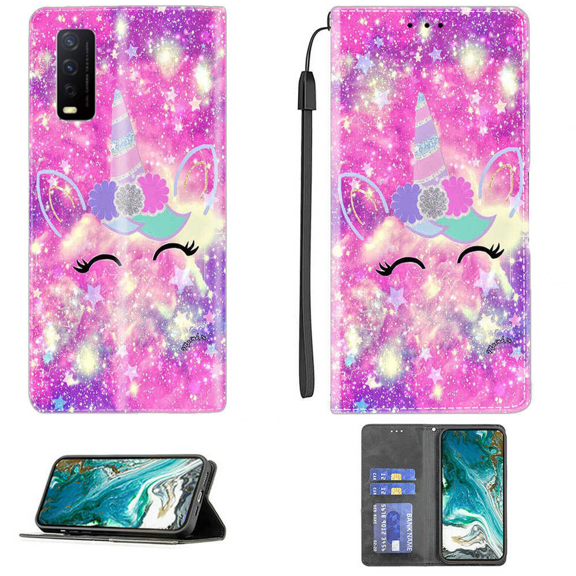 Premium Flip Stand Case for Vivo Y12s 2021 - PU Leather Magnetic Wallet Phone Cover with Kickstand (Model CPT30) | Perfect for Work, Travel & Hands-Free Viewing