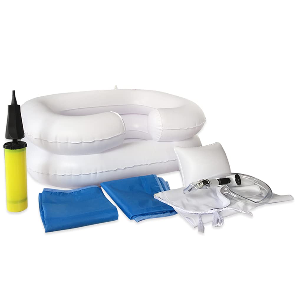 **DZWJ Inflatable Shampoo Basin - Portable Hair Washing Bowl with Drain Tube for Bedridden & Salon Use - Ideal for Hair Coloring, Washing & Home Care**