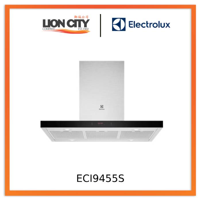 Electrolux ECI9455S 90cm UltimateTaste 500 Island Range Hood - Powerful Stainless Steel Kitchen Extractor with LED Lighting - Perfect for Modern Open-Concept Kitchens