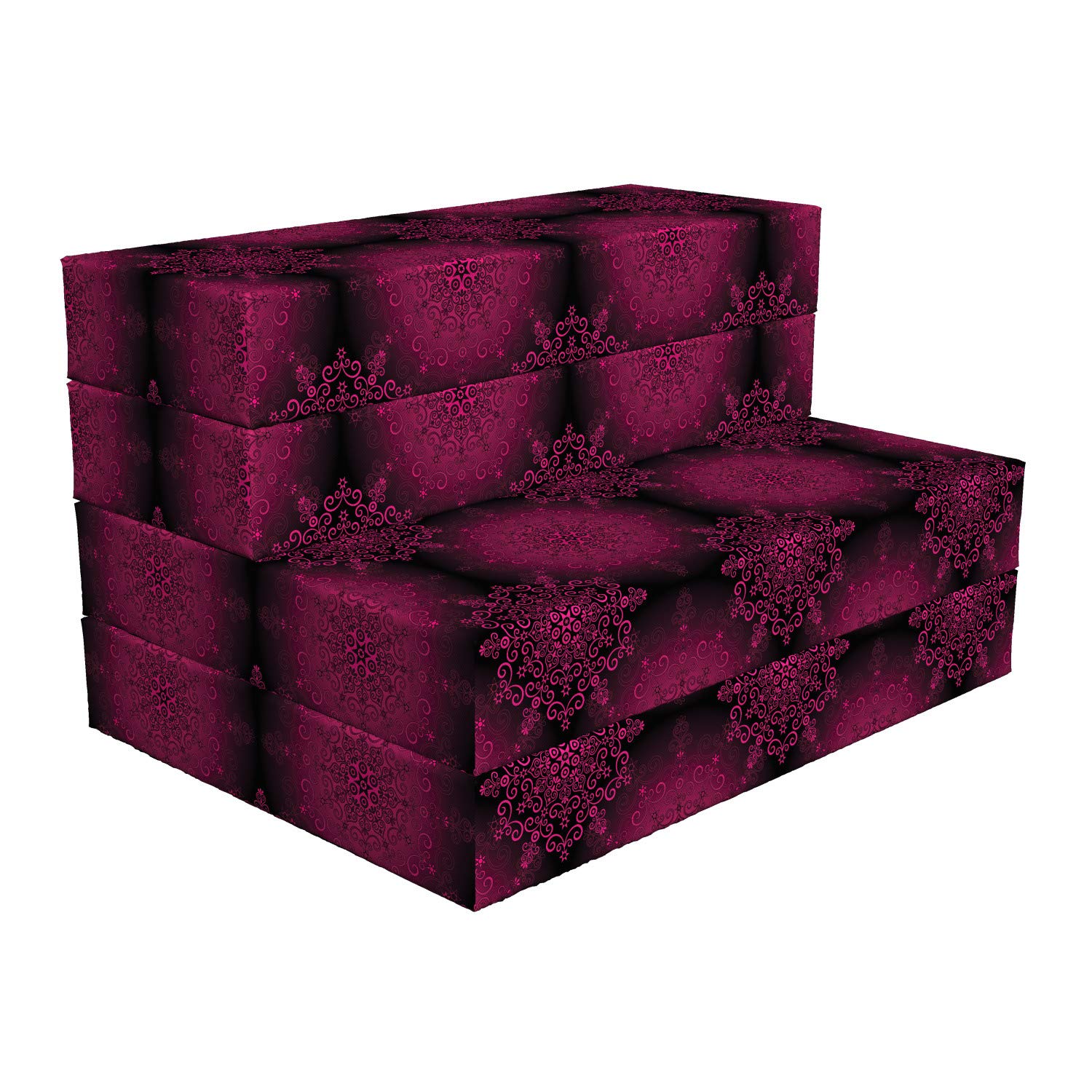 Ambesonne Purple Mandala Foldable Mattress | Psychedelic Boho Design | 74.8