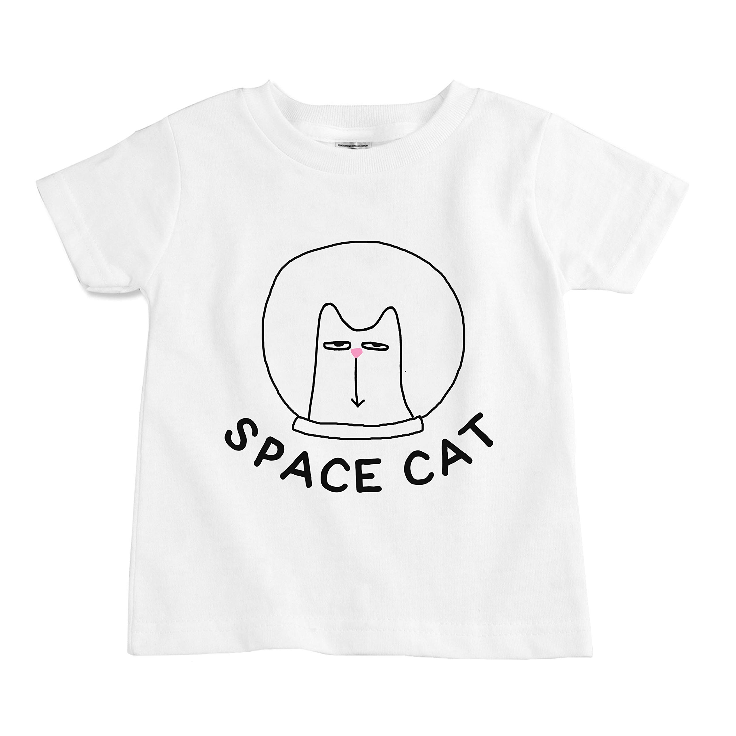 Organic Cotton Baby Toddler Shirt - Space Cat Design | Soft & Comfortable for Boys & Girls | Perfect for Playtime, Daycare & Family Outings