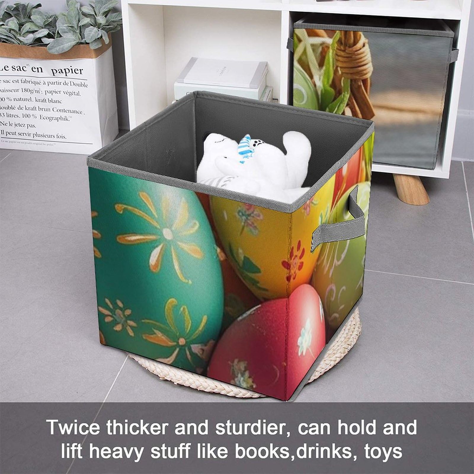 Large Collapsible Storage Basket with Handles - 10.6