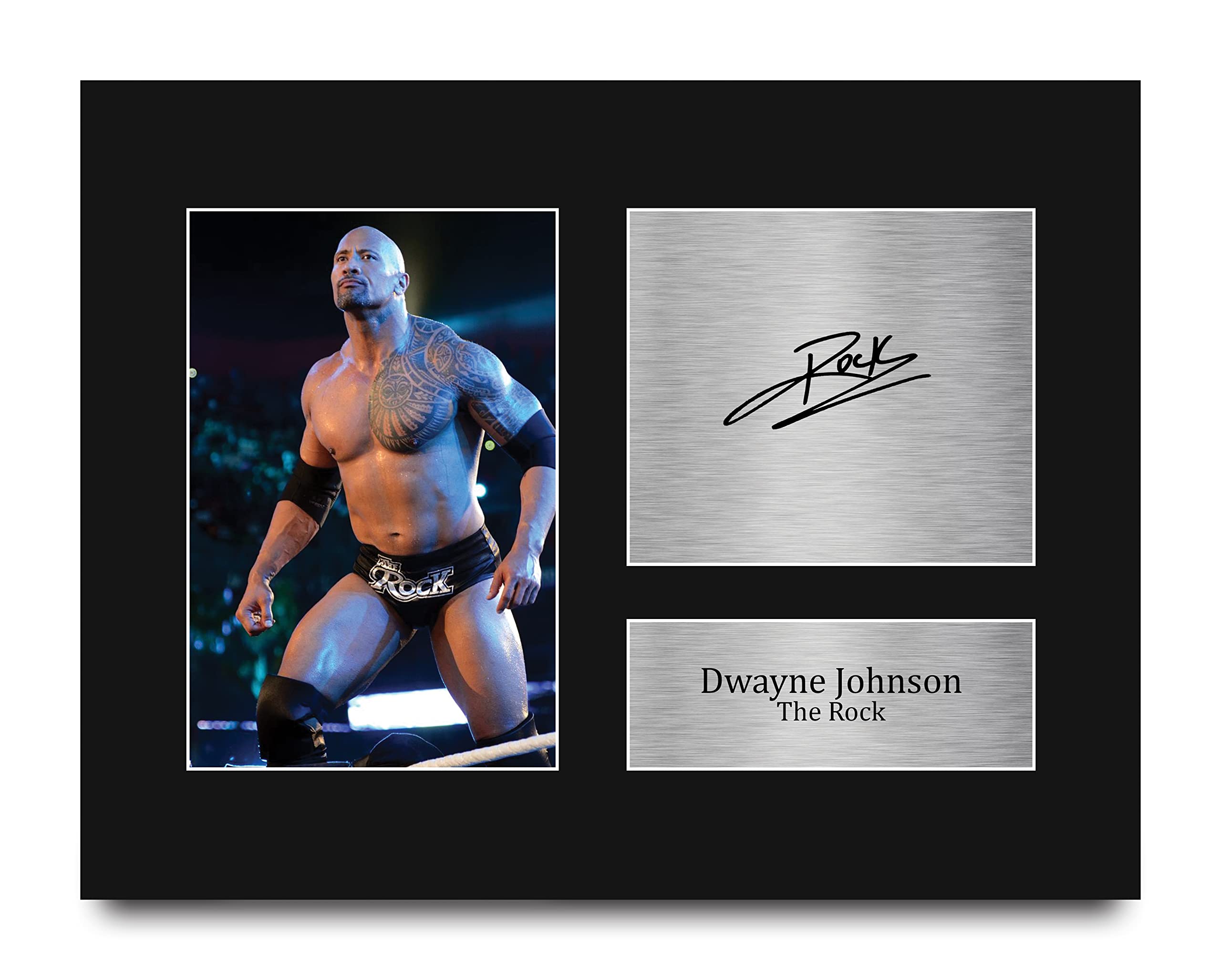 Dwayne 'The Rock' Johnson Autographed WWE & WWF Memorabilia - Signed Printed Photo Gift for Wrestling Fans (US Letter Size) - Perfect for Home Decor, Man Cave, or Sports Memorabilia Collection