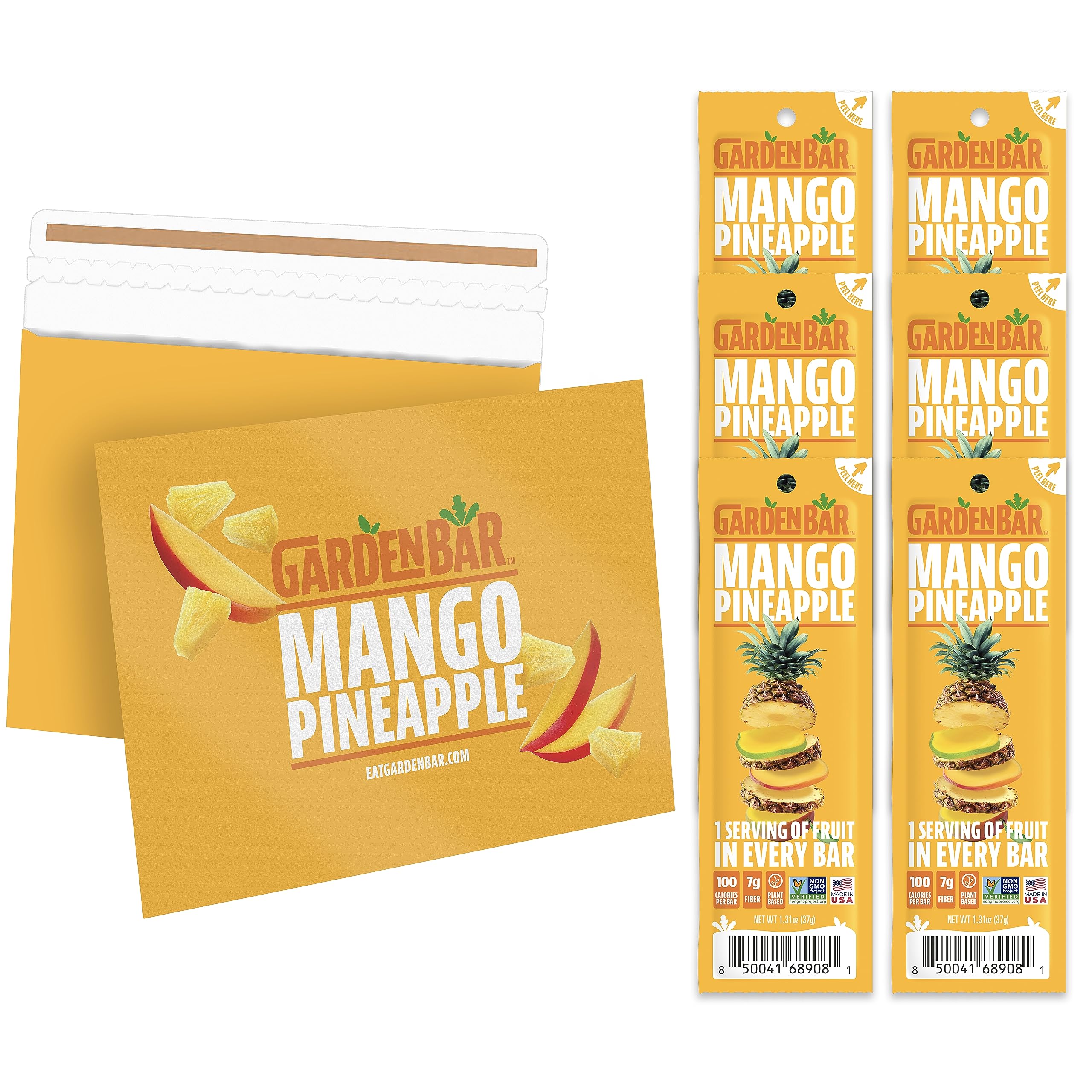 Organic Mango Pineapple Fruit Leather Snacks | Healthy Vegan Gluten-Free Non-GMO High Fiber Dried Fruit Jerky | 6 Pack | Perfect for Hiking, School Lunches & On-the-Go Snacking