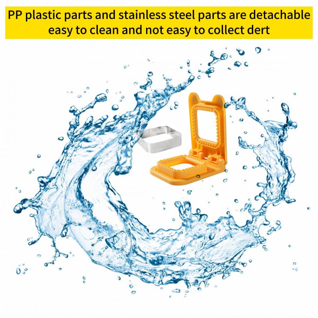 Square Sandwich Cutter and Sealer - Uncrustables Maker for Kids Lunch | Yellow Pocket Sandwich Tool for School Lunchables & Picnics