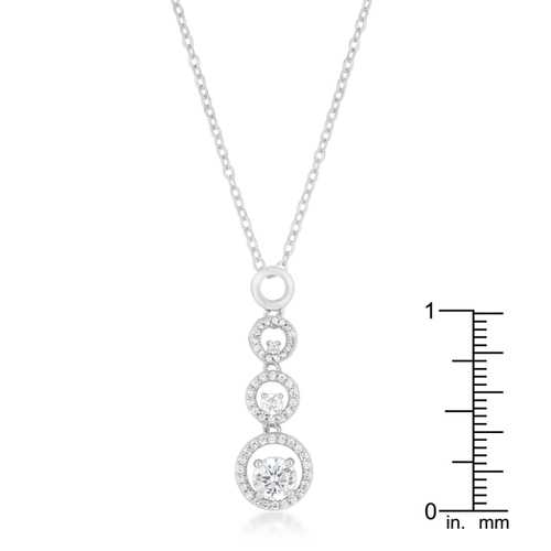 Elegant Halo Graduated Cubic Zirconia Pendant Necklace - Perfect for Weddings, Anniversaries & Special Occasions