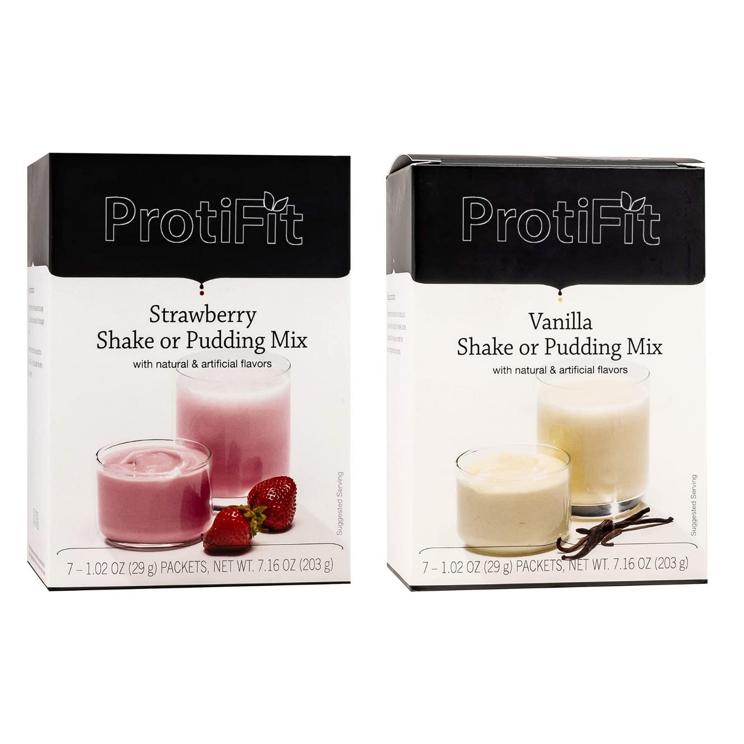 High Protein Strawberry & Vanilla Pudding & Shake Mix 2 Pack - 15g Protein, Low Calorie, Low Fat, Low Carb, Aspartame Free, Ideal for Meal Replacement - Perfect for Post-Workout Recovery, Weight Management & On-the-Go Nutrition (7 Servings Per Box, 2 Pack)