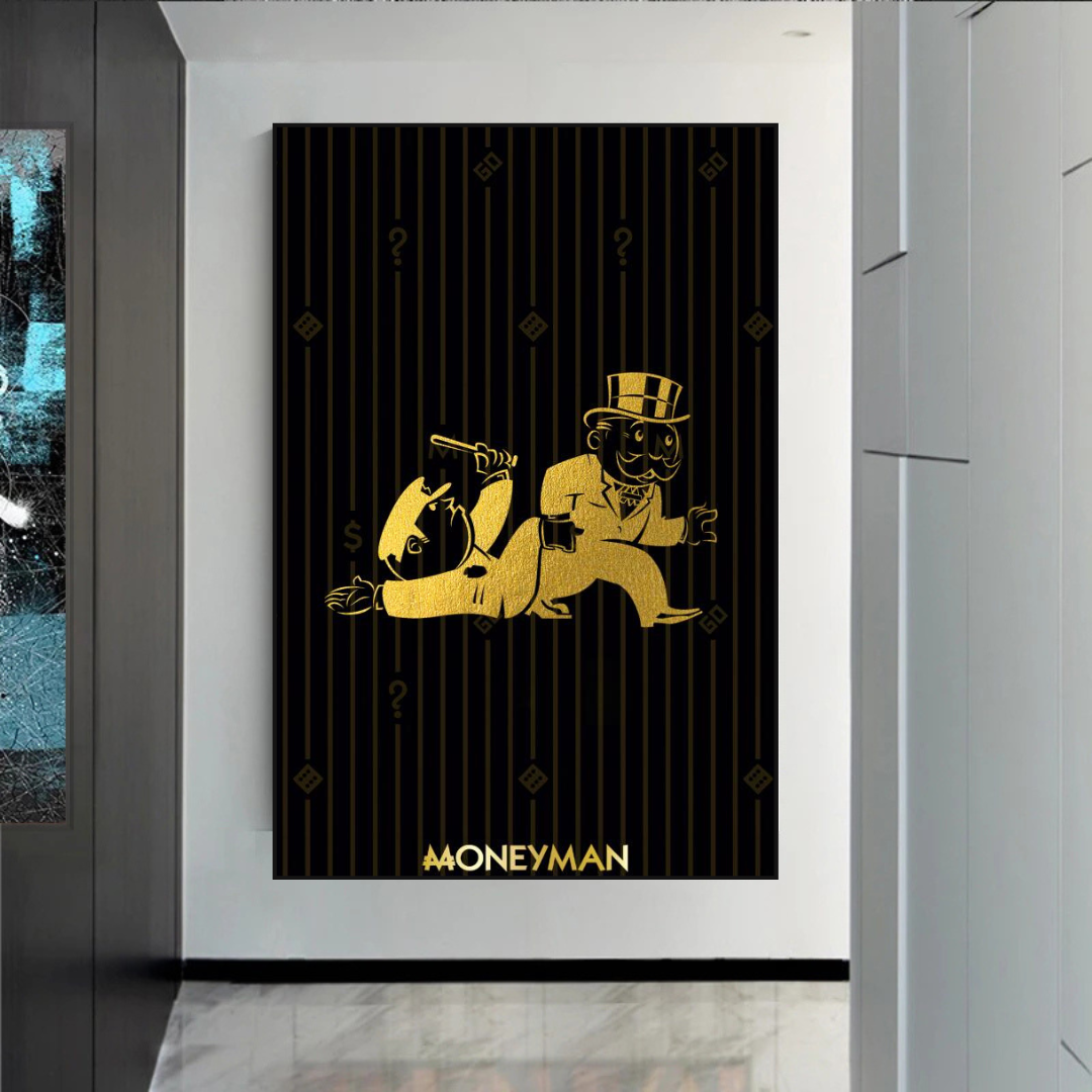 Alec Monopoly Gold Money Man Millionaire Canvas Print - Luxury Wall Art for Home & Office Decor
