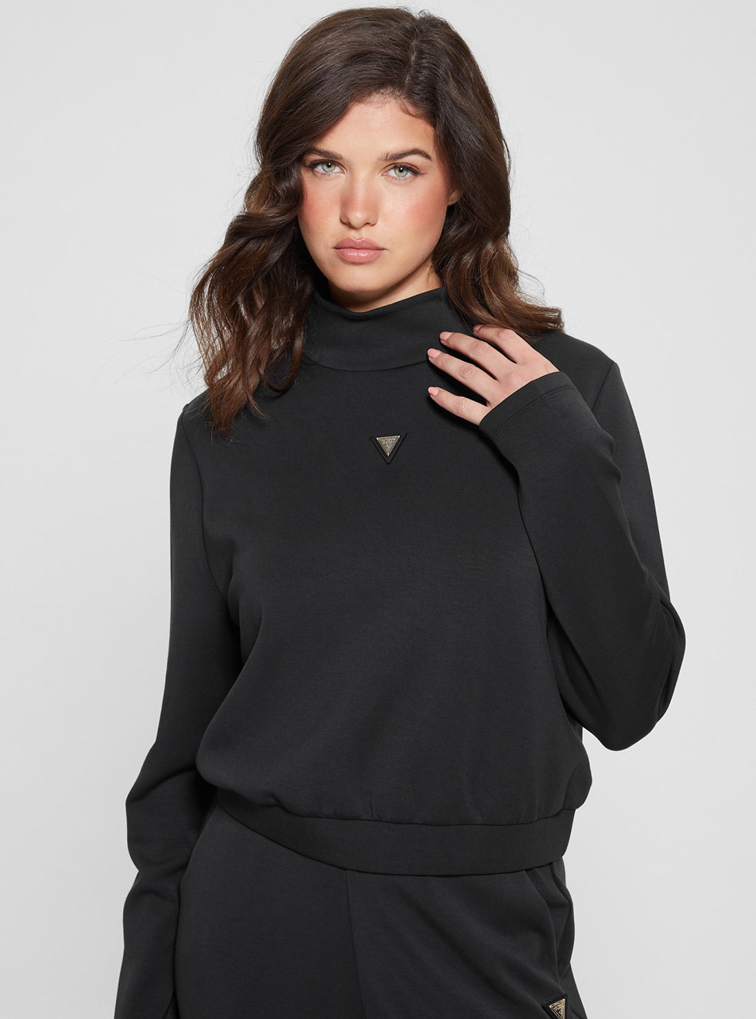 Eco-Friendly Black Olympe High Neck Jumper for Women - Sustainable Fashion Sweater for Fall & Winter - Perfect for Office, Casual Wear and Outdoor Activities