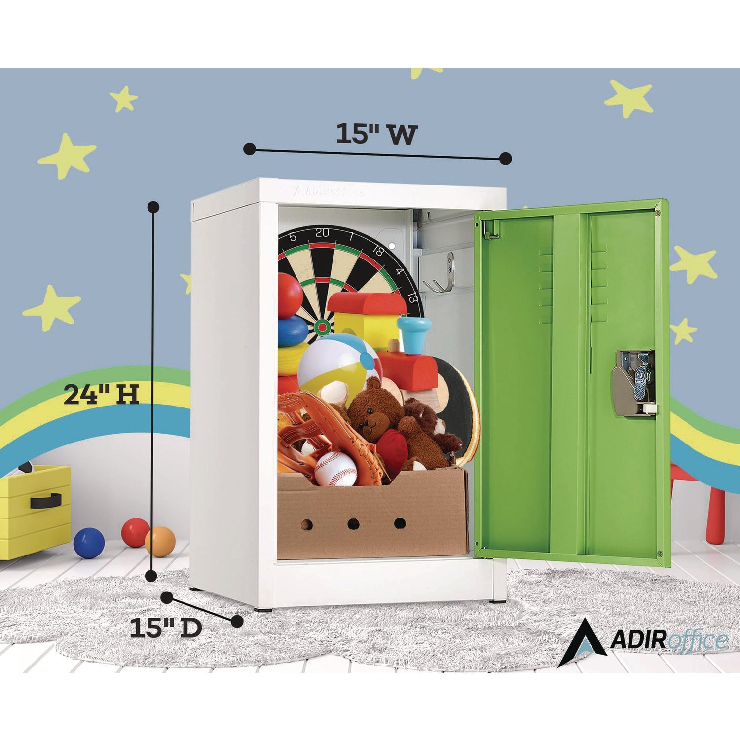 AdirOffice Steel Storage Locker - 1 Compartment, 15