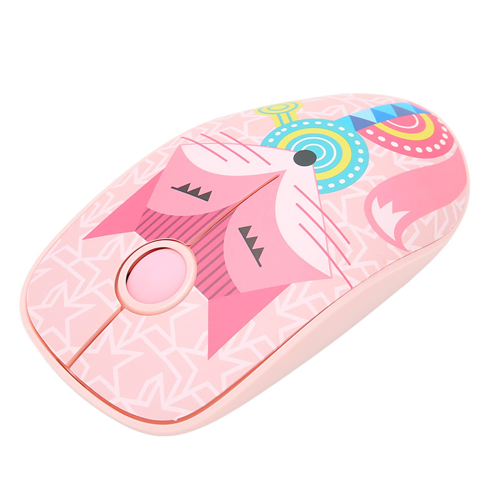Sanpyl Wireless Mouse - 2.4GHz Ergonomic Computer Mouse with 1500DPI, 3 Smart Sleep Modes, Cute Cartoon Design in Pink for Laptop, PC & Notebook - Perfect for Office Work, Gaming & Home Use
