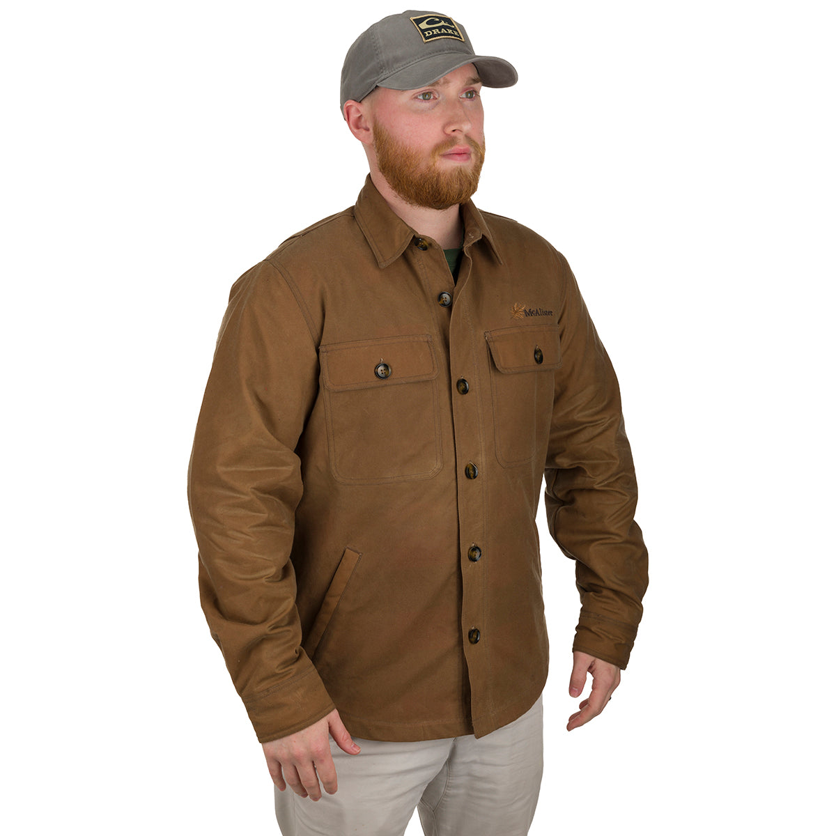 McAlister Men's Waxed Cotton Jacket - Water-Resistant Outdoor Shirt for Hiking, Camping & Casual Wear