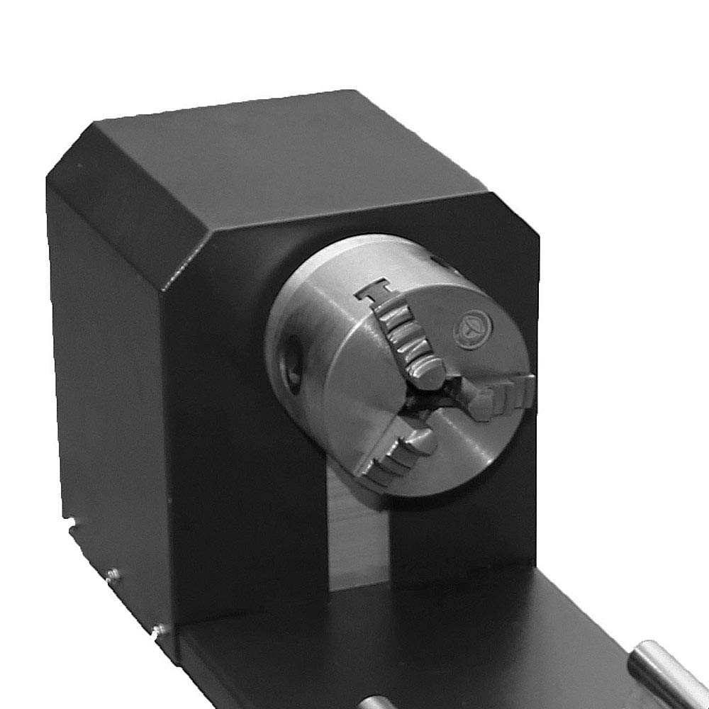 80mm CNC Router Rotary Axis Attachment with 3-Jaw Chuck & 2-Phase Stepper Motor for CO2 Laser Engraving & Cutting Machines - Perfect for Cylindrical Engraving, Woodworking, and Metal Fabrication