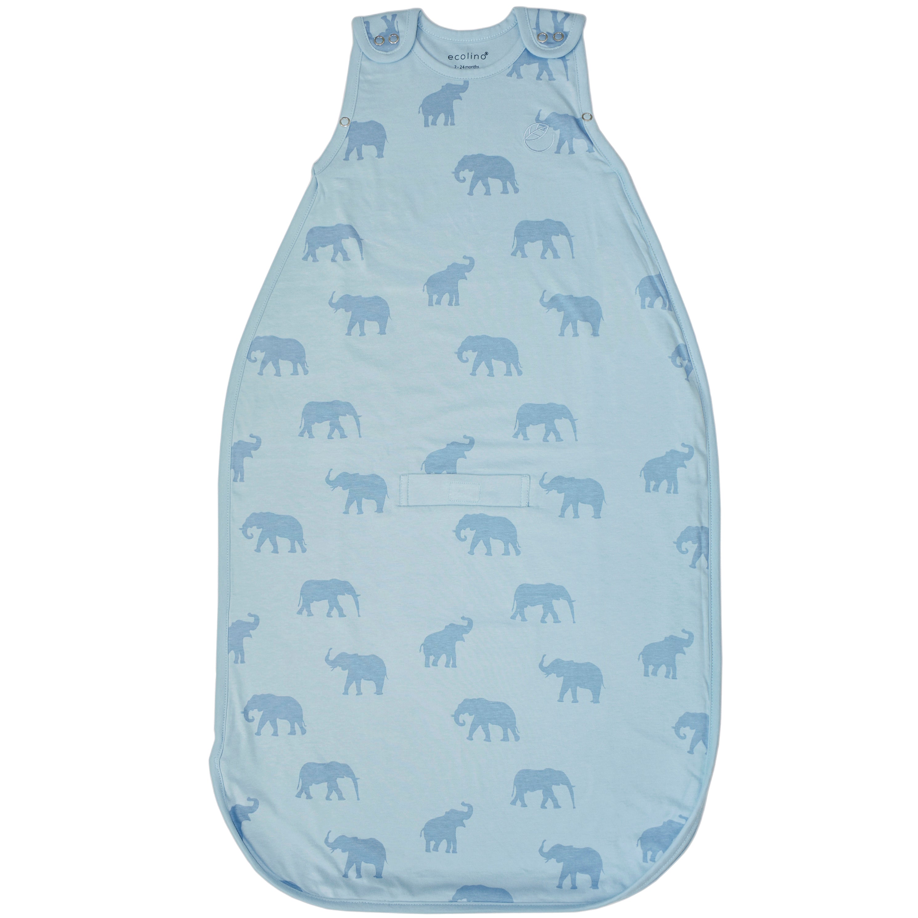 Ecolino® Adjustable Baby Sleep Sack - 100% Organic Cotton, Universal Size for 2 Months to 2 Years, Elephant Design - Perfect for Nursery, Daycare & Travel