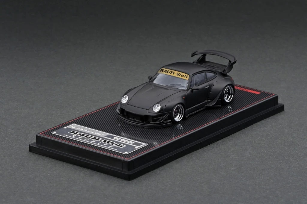 1:64 Scale Porsche 993 RWB Diecast Model Car - Matte Black Finish | Collectible Miniature Vehicle for Display, Racing Enthusiasts & Car Lovers | Perfect for Home Office Decor, Gift Giving & Model Car Collections