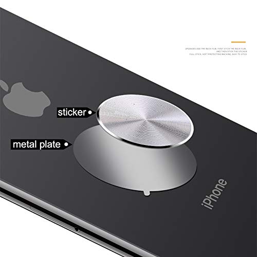 VizGiz 4 Pack Magnetic Phone Holder - Metal Plate Replacement with Iron Adhesive - Round Backing Disc for Car Air Vent Mount - Compatible with Phone Cases & Magnetic Mounts - Perfect for Hands-Free Driving & Navigation