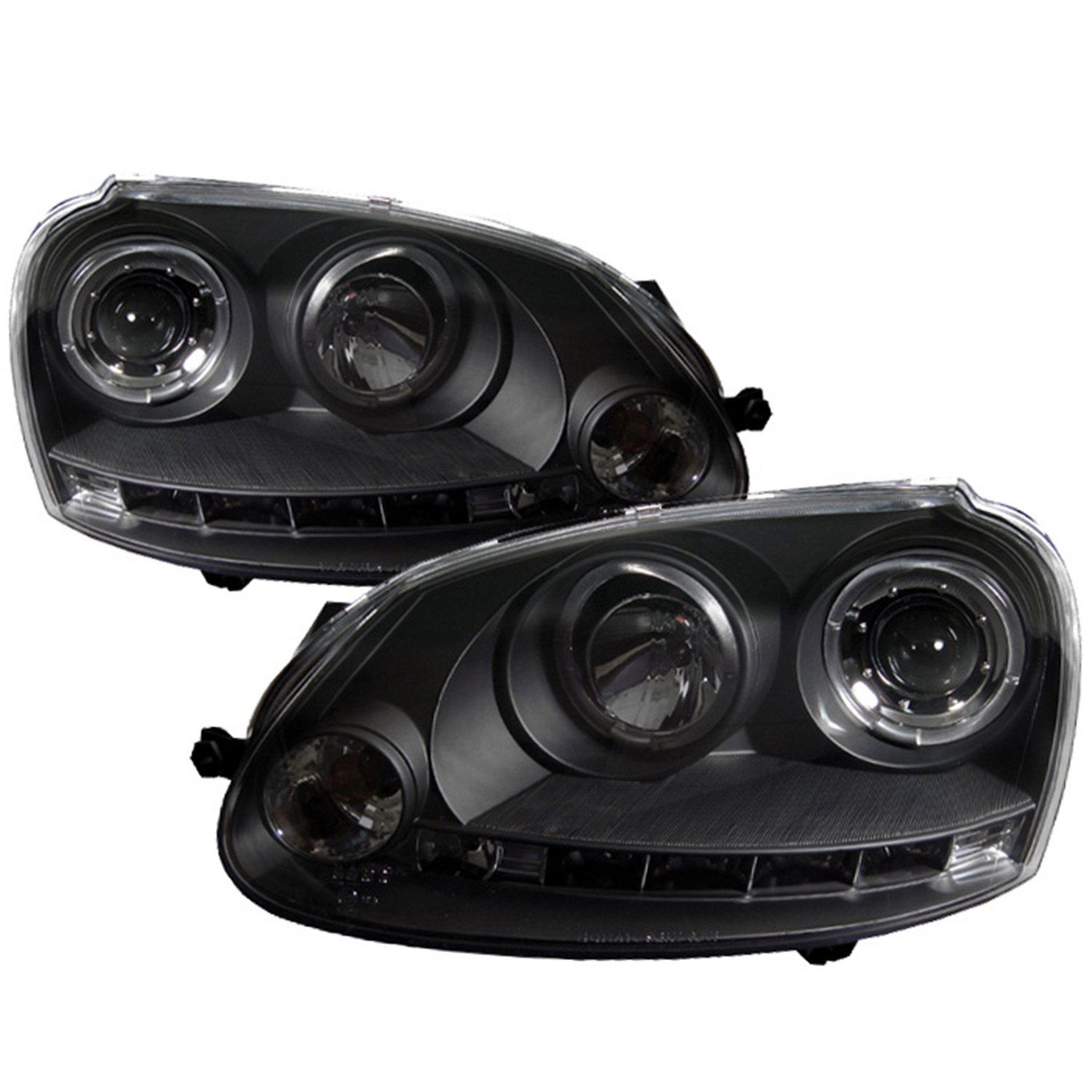 Spyder Auto DRL Projector Headlights Compatible with 2006-2009 Volkswagen GTI Jetta Rabbit - High Performance LED Daytime Running Lights for Enhanced Visibility & Style
