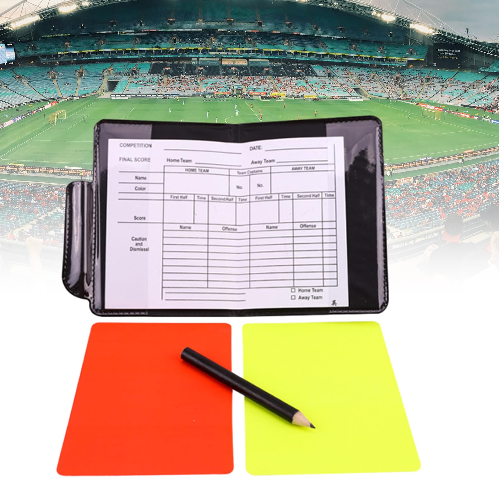 Football Referee Cards Set - Red & Yellow Warning Cards with Referee Wallet - Perfect for Soccer, Futsal & Youth Games - Essential for Coaches, Referees & Sports Enthusiasts