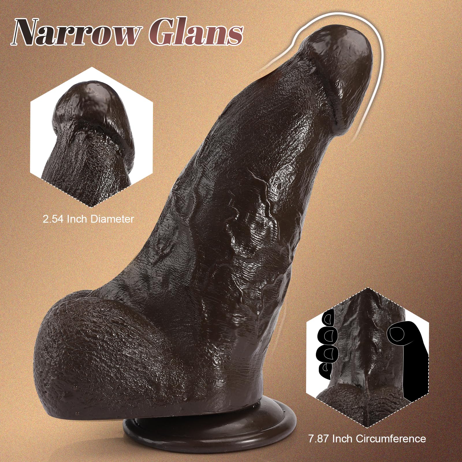 3 Inch Thick Realistic Dildo with Strong Suction Cup - Extra Large Black Adult Toy for G-Spot, Vaginal & Anal Stimulation - Hands-Free Pleasure for Couples, Men & Women | Bedroom Fun, Solo Play & Partner Exploration