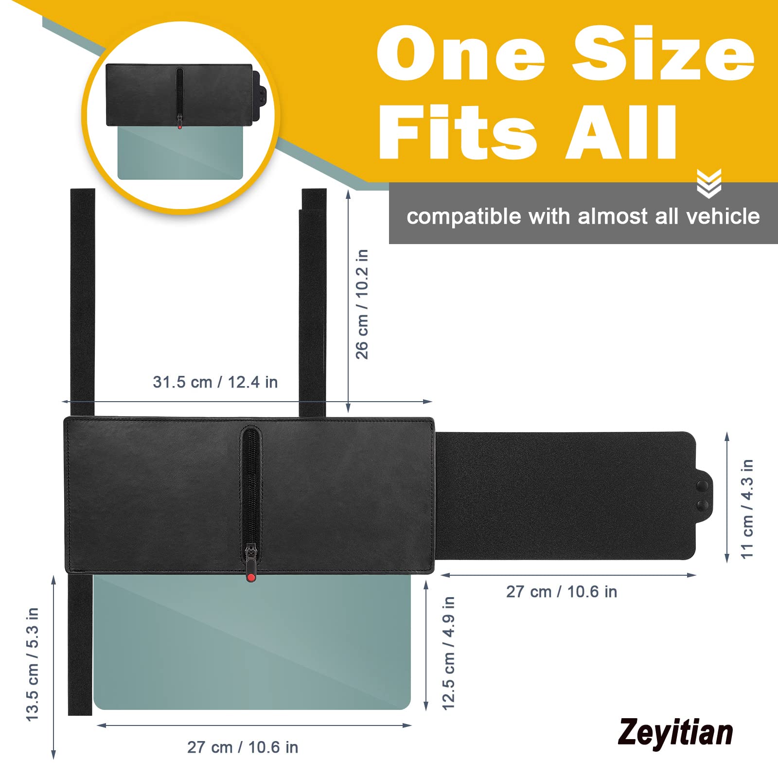 Upgraded Polarized Car Visor Extender Sun Blocker - UV Protection for Driver Side | Car Sun Visor Extension for Windshield | Automotive Interior Sun Shade for UV Rays & Glare Reduction | Perfect for Road Trips & Summer Driving