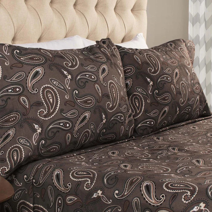 Soft Cotton Flannel Paisley 2-Piece Pillowcase Set - Luxury Bedding for Cozy Nights & Home Decor