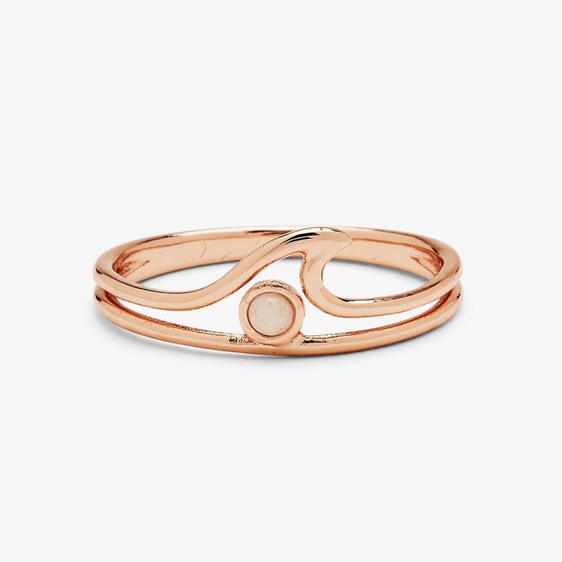 Opal Wave Ring in Rose Gold - Size 9 | Elegant Stackable Jewelry for Women, Perfect for Weddings, Anniversaries & Everyday Wear
