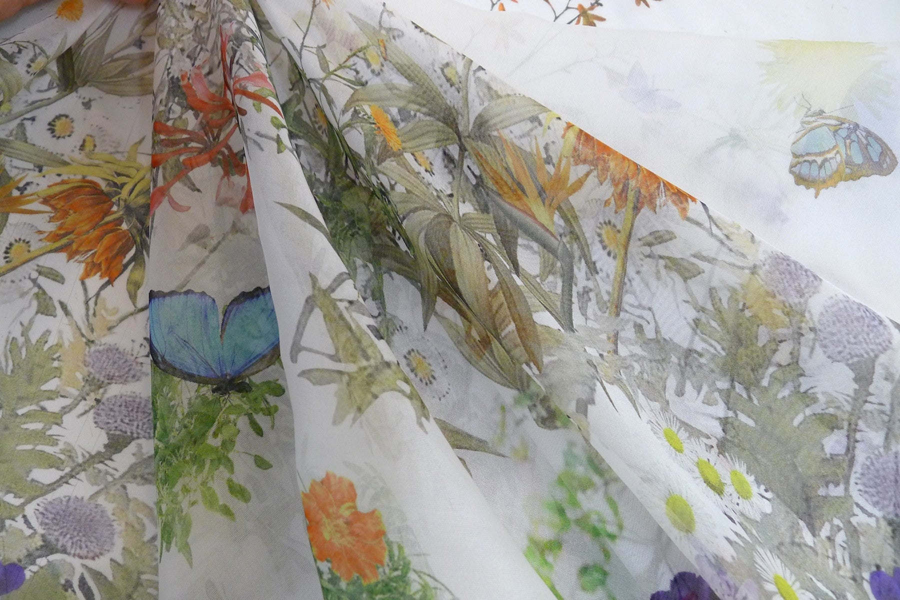 Butterfly Chiffon Scarf - Lightweight Flowy Women's Fashion Accessory for Spring & Summer Outfits, Weddings, and Beach Cover-Ups