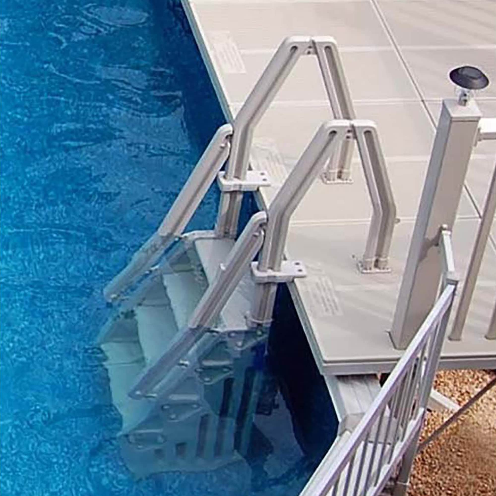 Durable Above Ground Swimming Pool Ladder for 48-60 Inch Pools | Vinyl Coated Steps with Protective Mat | Safe Entry & Exit for Inground & Above Ground Pools | Perfect for Backyard, Vacation Homes & Family Swim Time