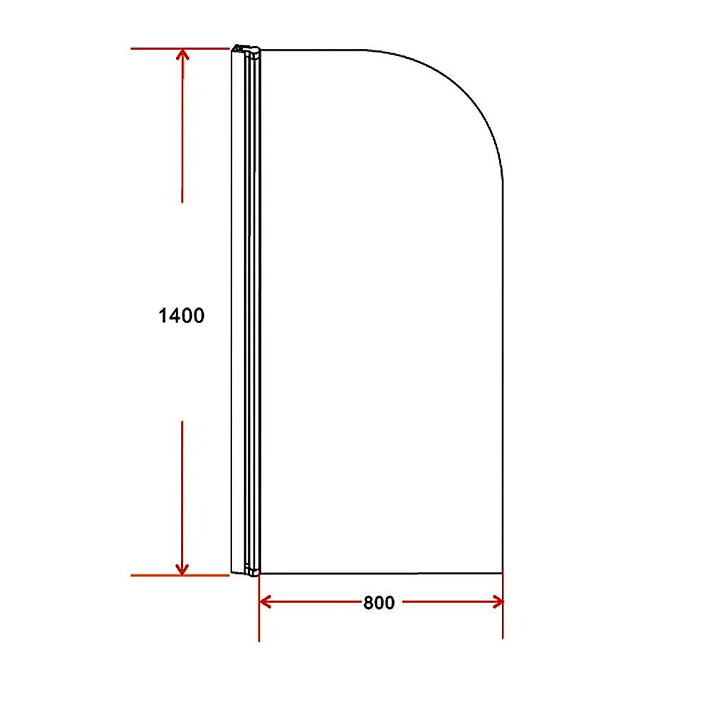 180 Degree Pivot Shower Door with 6mm Tempered Safety Glass - 800x1400mm Bathroom Screen by Della Francesca - Perfect for Modern Walk-in Showers and Bathtub Enclosures