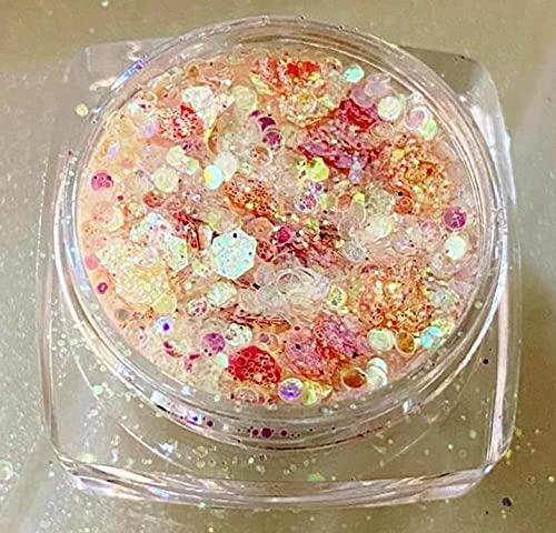 Premium Holographic Glitter for Nail Art & Face Makeup - White Sparkle Mix (10g) | Professional Cosmetic Glitter for DIY Nails, Festival Makeup & Body Art