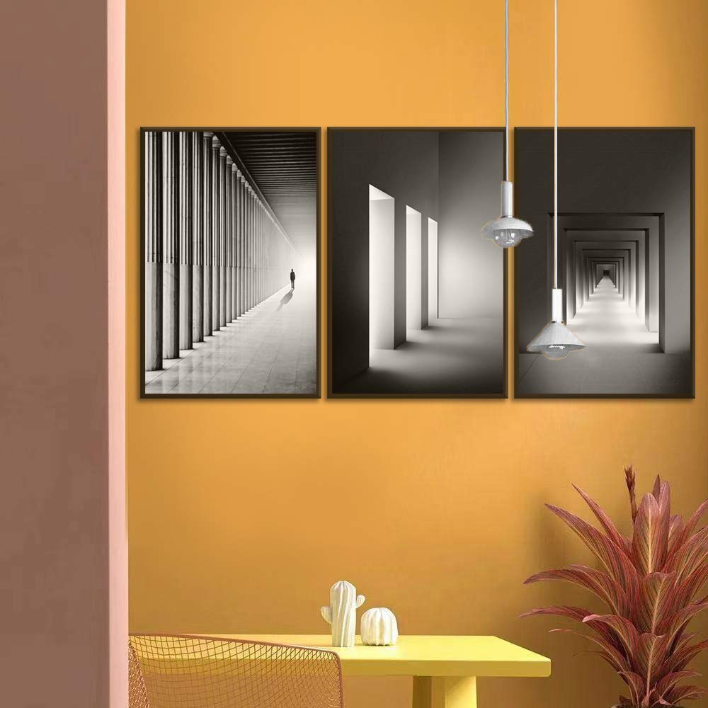 Wall26 3-Piece Framed Canvas Wall Art - Modern Cityscape Buildings Theme Print Set (24