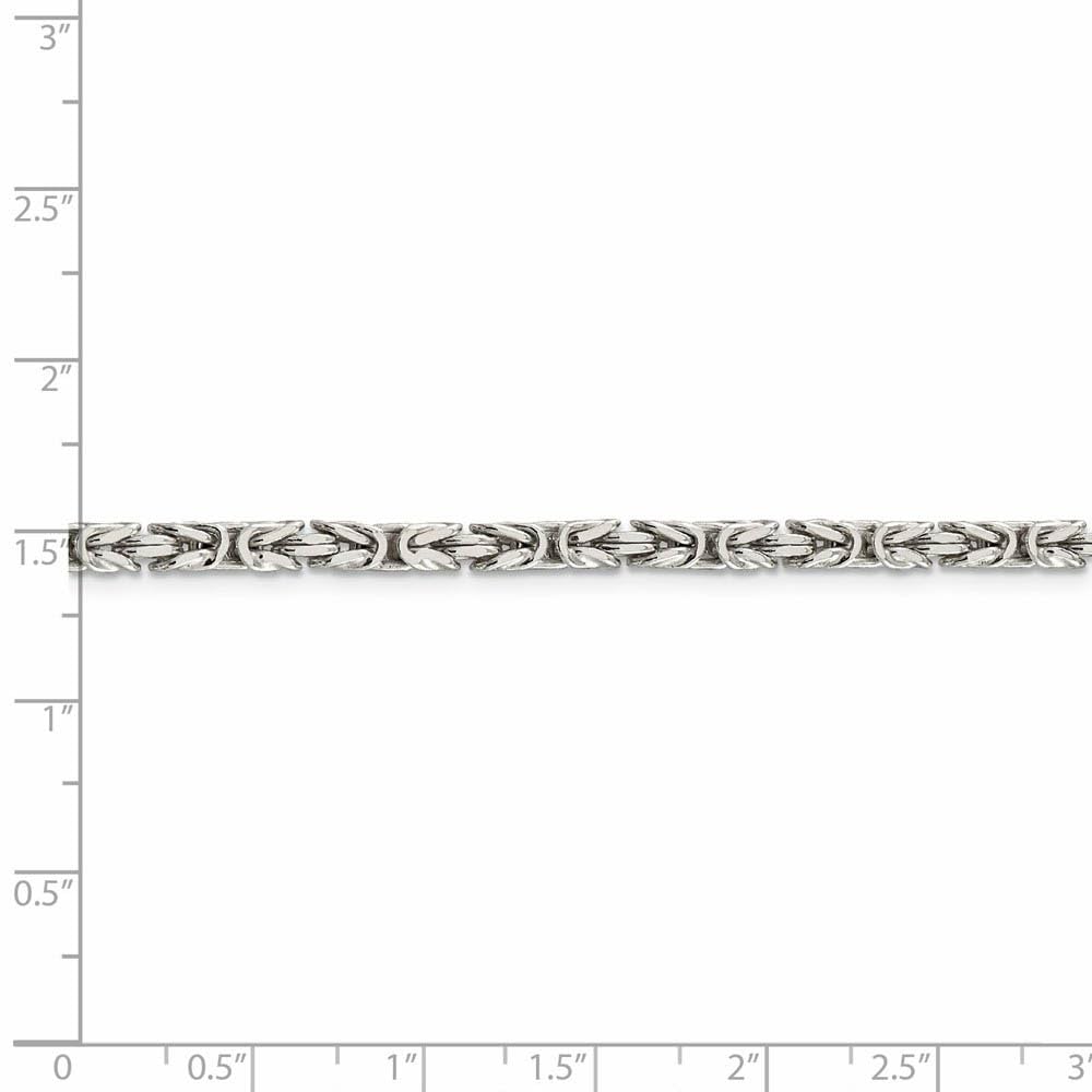 Sterling Silver Byzantine Chain Necklace 3.25mm - Elegant Jewelry for Women