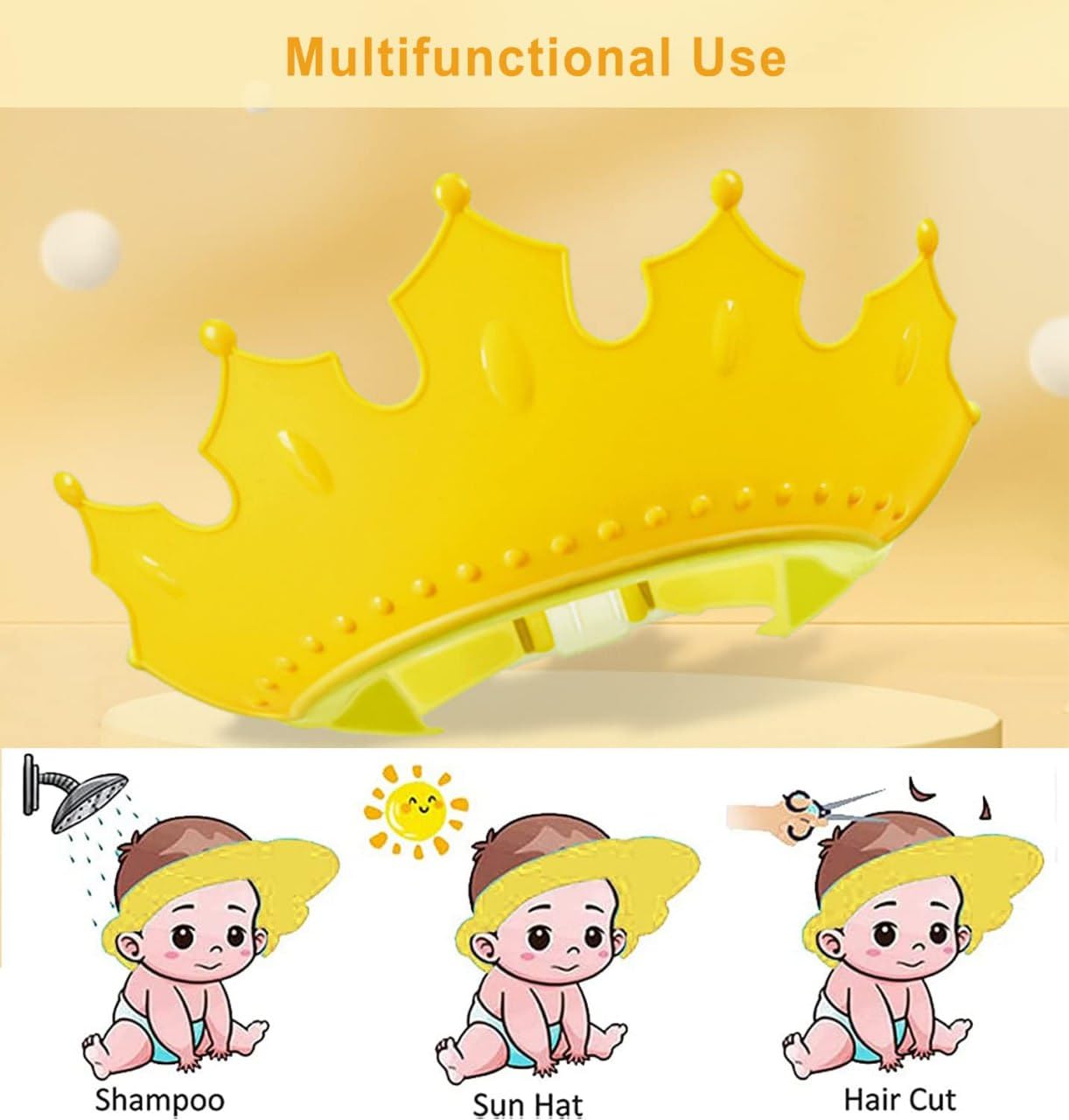 Soft Adjustable Baby Shower Cap - Waterproof Bath Visor for Toddler & Kids Hair Washing Protection | Perfect for Bath Time, Spa Day & Sensitive Skin Care