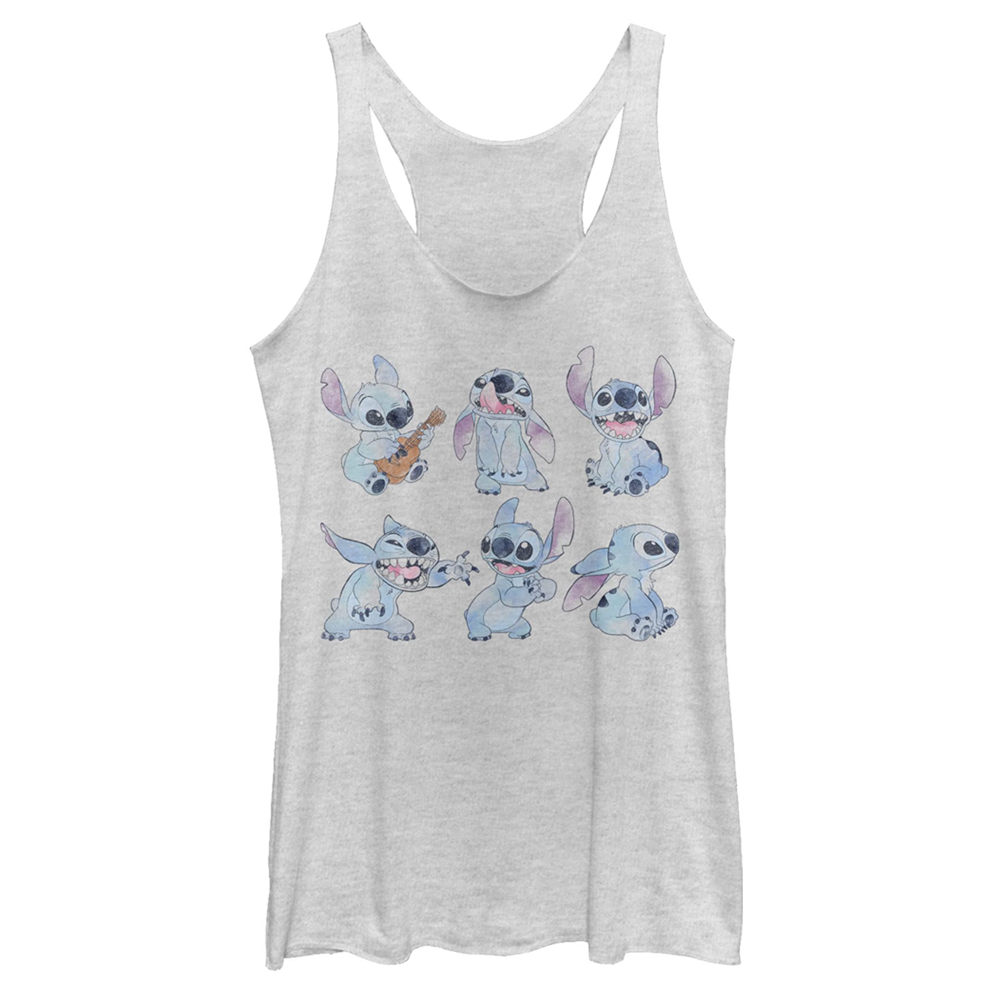 Disney Lilo & Stitch Women's Tri-Blend Racerback Tank Top - Soft Layering Tee for Casual Wear, Workouts & Disney Fan Fashion